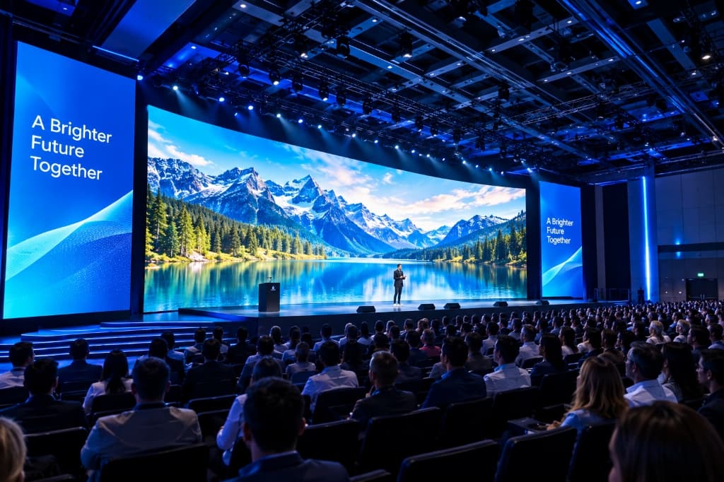 VIVA Indoor Pro P1.25 Video Wall in Conference Auditorium